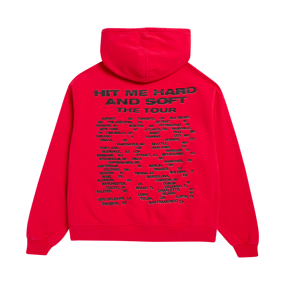 How to Bend HIT ME HARD AND SOFT: THE TOUR Red Hoodie