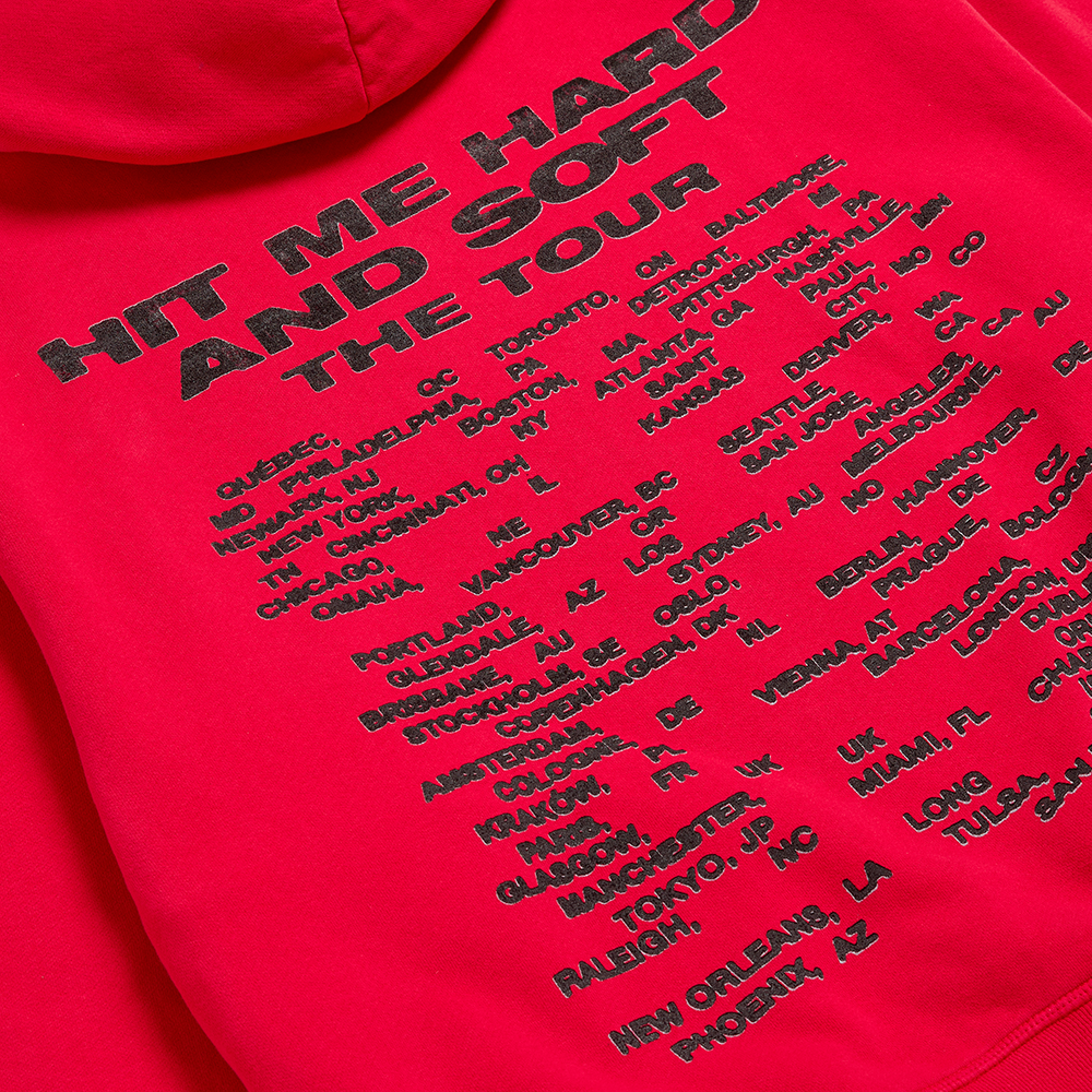 How to Bend HIT ME HARD AND SOFT: THE TOUR Red Hoodie