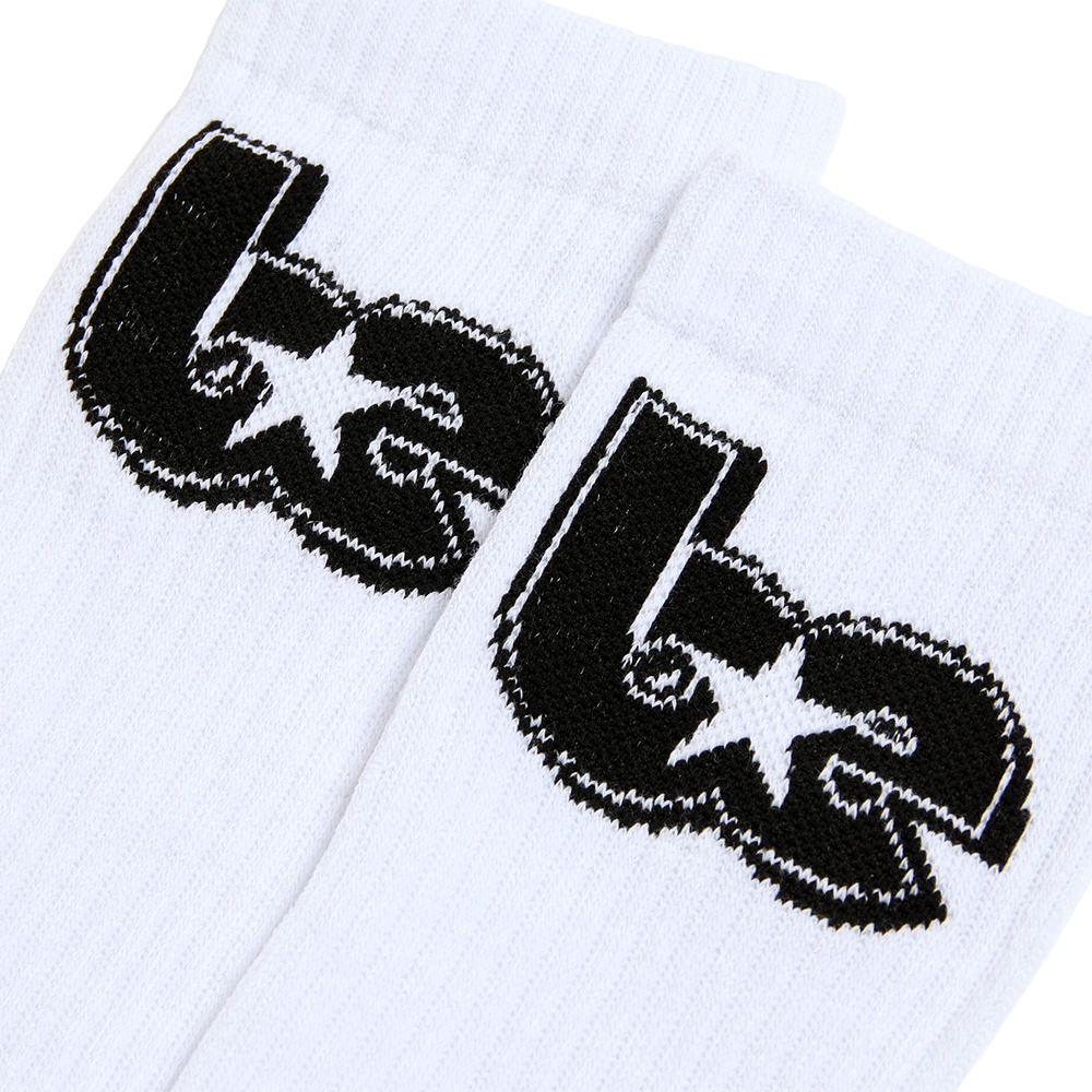 BE Star White Crew Socks