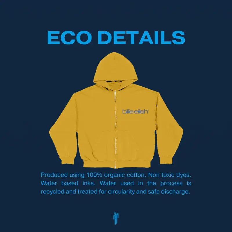 Billie Yellow Tour Zip Hoodie Billie Eilish Merch
