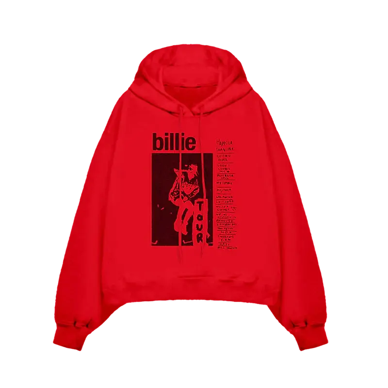 Get Involved Red Tour Hoodie Billie Eilish Merch
