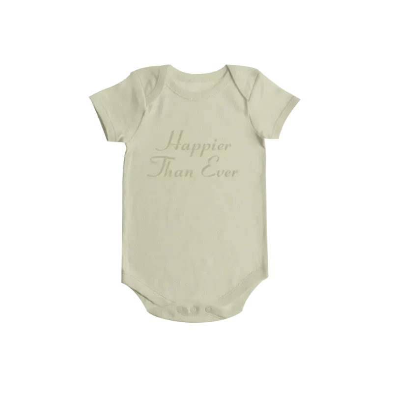 Happier Than Ever Organic Beige Onesie Billie Eilish Merch