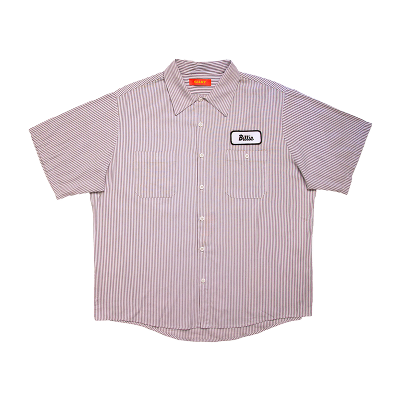 SUAY x Billie Upcycled Striped Mechanic Shirt