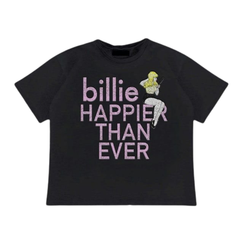 Billie Eilish Merch Pretty Boy Rhinestone T-Shirt - Billie Eilish Merch